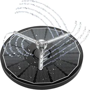 AISITIN 2.2W Solar Bird Bath Fountain Pump, Solar Fountain Pump for Bird Bath with 4 Nozzles, 6.7" Solar Powered Water Fountain Pump for Garden, Ponds, Pool, Fish Tank, Aquarium and Outdoor