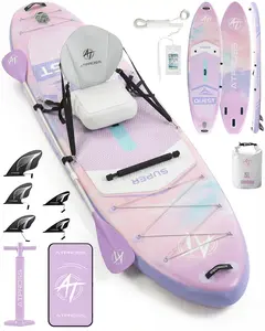 Atpross 12'x36" Extra Wide Inflatable Paddle Board  Stable Beginner-Friendly SUP with Kayak Seat for Lake Days, Yoga, Fishing & Outdoor Adventures | Premium Accessories Kit & Backpack