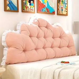 [Soft Backrest Pillow] 1pc Soft Anti-Collision Backrest Pillow - Comfortable Large Headboard Cushion with Straps - Home Decor for Bedroom, Sofa, Bed, Tatami, and Various Bed Sizes