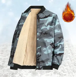 Men's jackets , Winter Fleece Lined Thickened Cardigan Zipper Coat, Outdoor Casual Camouflage Jacket winter outfits