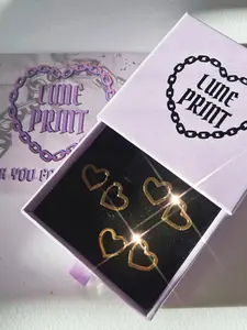 Heart Huggie Hoops
