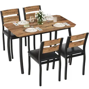 Modern Dining Table Set for 4, Space-Saving Kitchen Table and Chairs for Small Spaces