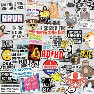 130 Funny Saying Sticker Pack - Snarky, Sarcastic Bold Humor Vinyl Waterproof Meme stickers for laptop, computer, water bottle, ipad, phones bumper