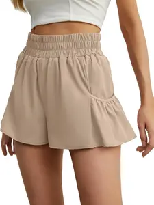 Athletic Shorts for Women High Waisted Elastic Running Shorts Gym Workout Flowy Shorts with Pockets