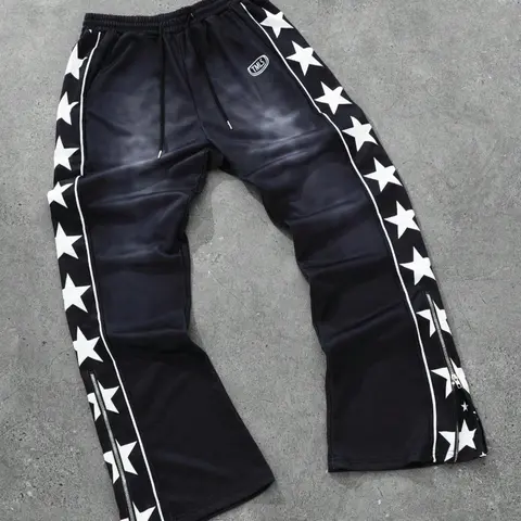 Men's Star & Letter Print Drawstring Waist Printed Sweatpants, Casual Comfy Loose Jogger Pants for Daily Wear, Fashion Men's Bottoms for All Seasons, Casual Sports Trousers, Baggy Jogging Pants, Casual Athletic Jogging Pants