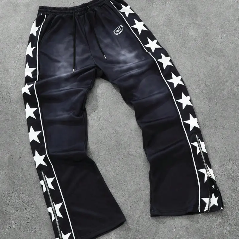 Men's Star & Letter Print Drawstring Waist Printed Sweatpants, Casual Comfy Loose Jogger Pants for Daily Wear, Fashion Men's Bottoms for All Seasons, Casual Sports Trousers, Baggy Jogging Pants, Casual Athletic Jogging Pants