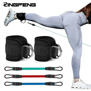 Ankle Strap Set, 5pcs/set Ankle Strap & Resistance Band & Storage Bag, Leg Muscle Training Band Set for Home Gym Room Workout Band