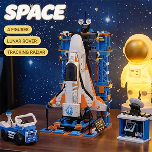 Space Rocket Building Blocks Toy, Detailed Design, Ideal Gift, Height Approaching 40cm, Perfect for Space Enthusiasts