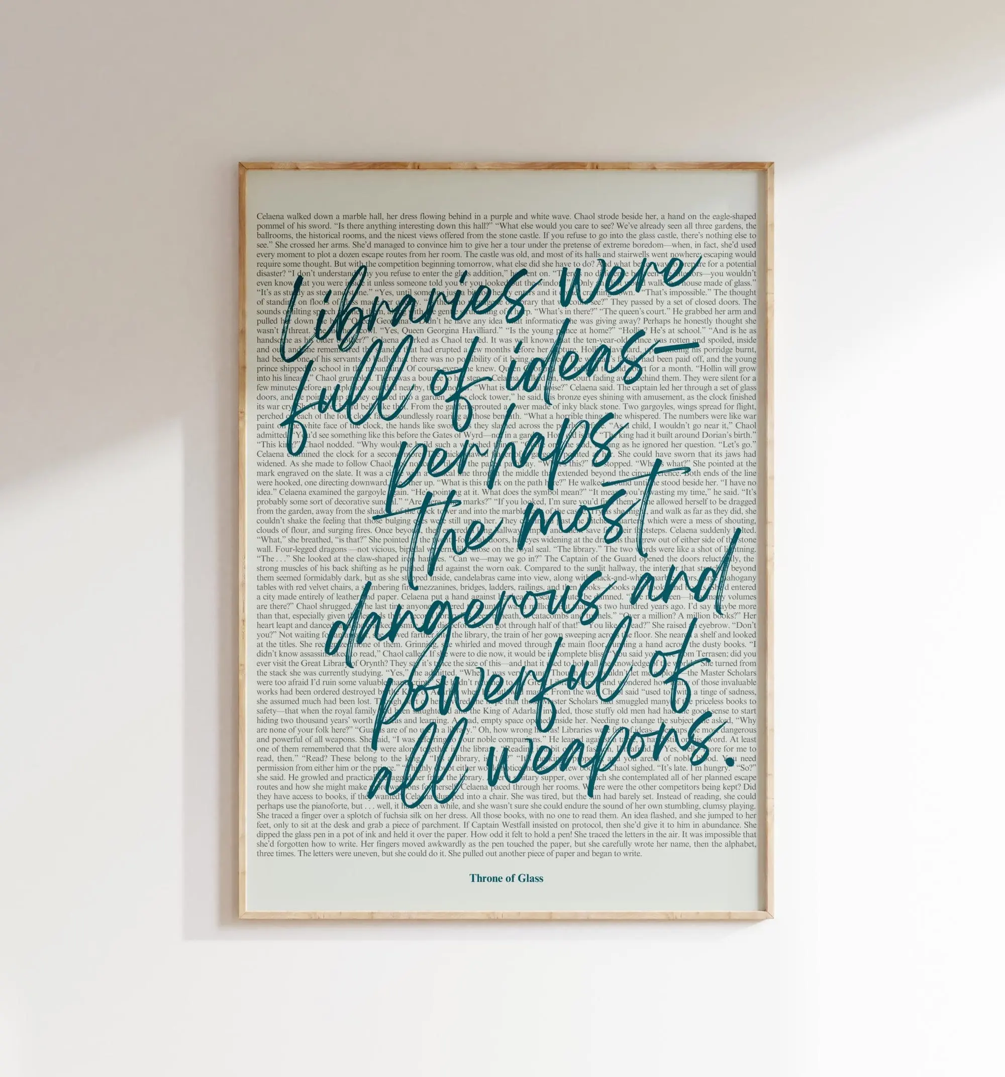 Throne Of Glass Wall Art Print, Sarah J Maas, Book Quotes Art Print, Bookish Prints, Book Lover Gifts, Printable