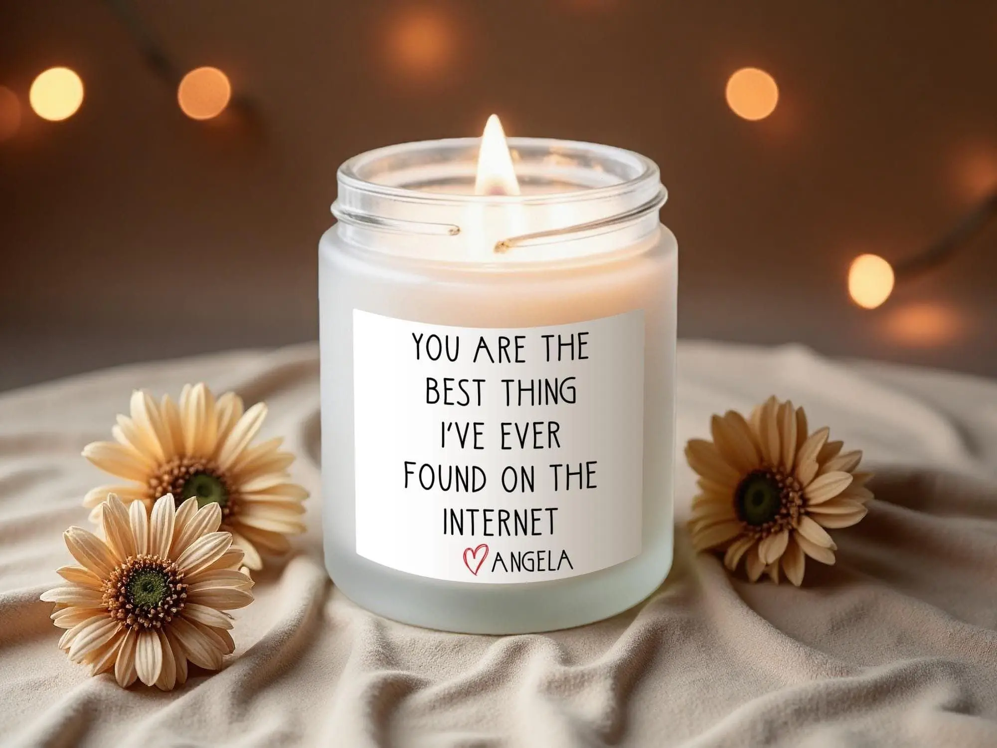 Personalized Name Definition Candle, Valentine Gift for Mom, Daughter, Best Friend, Custom Name Meaning Soy Candle