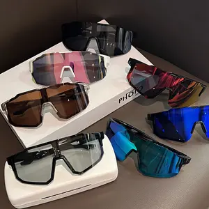 New outdoor sports cycling windproof sunshade sunglasses, suitable for both men and women, colorful large-frame sunglasses, cool
