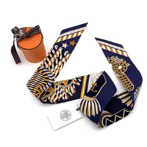 Pre-owned HERMÈS Silk Bag Accessories Millefleurs Du Mexique Twilly Scarf #2905