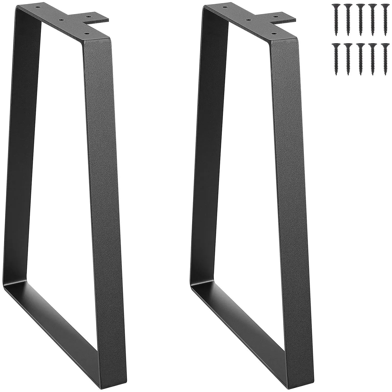 【SummerFinds】VEVOR 16 inch Trapezoid Steel Table Legs,  , Replacement Furniture Legs Set of 2 for DIY Coffee Tables, Modern Desks, Bench, Night Stands, Sofa, Max Load 400 lbs Heavy Duty, Quick Instalation Legs Black