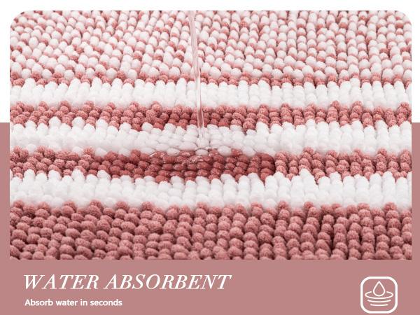 BSICPRO 2-Piece Chenille Bath Rug Set, Thick Plush Absorbent Non-Slip Quick Dry Washable Mats in Multi Sizes | Pet Friendly Multi Sizes & Colors for Bedroom Dorm Living Room, Back to School Home Decor Essentials