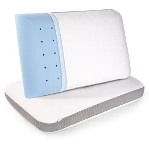 Ergonomic Memory Foam Pillow with Cooling Gel - Breathable 3D Honeycomb Design for Neck & Shoulder Pain Relief | Machine Washable Ice Silk Cover | White (CertiPUR-US Certified)