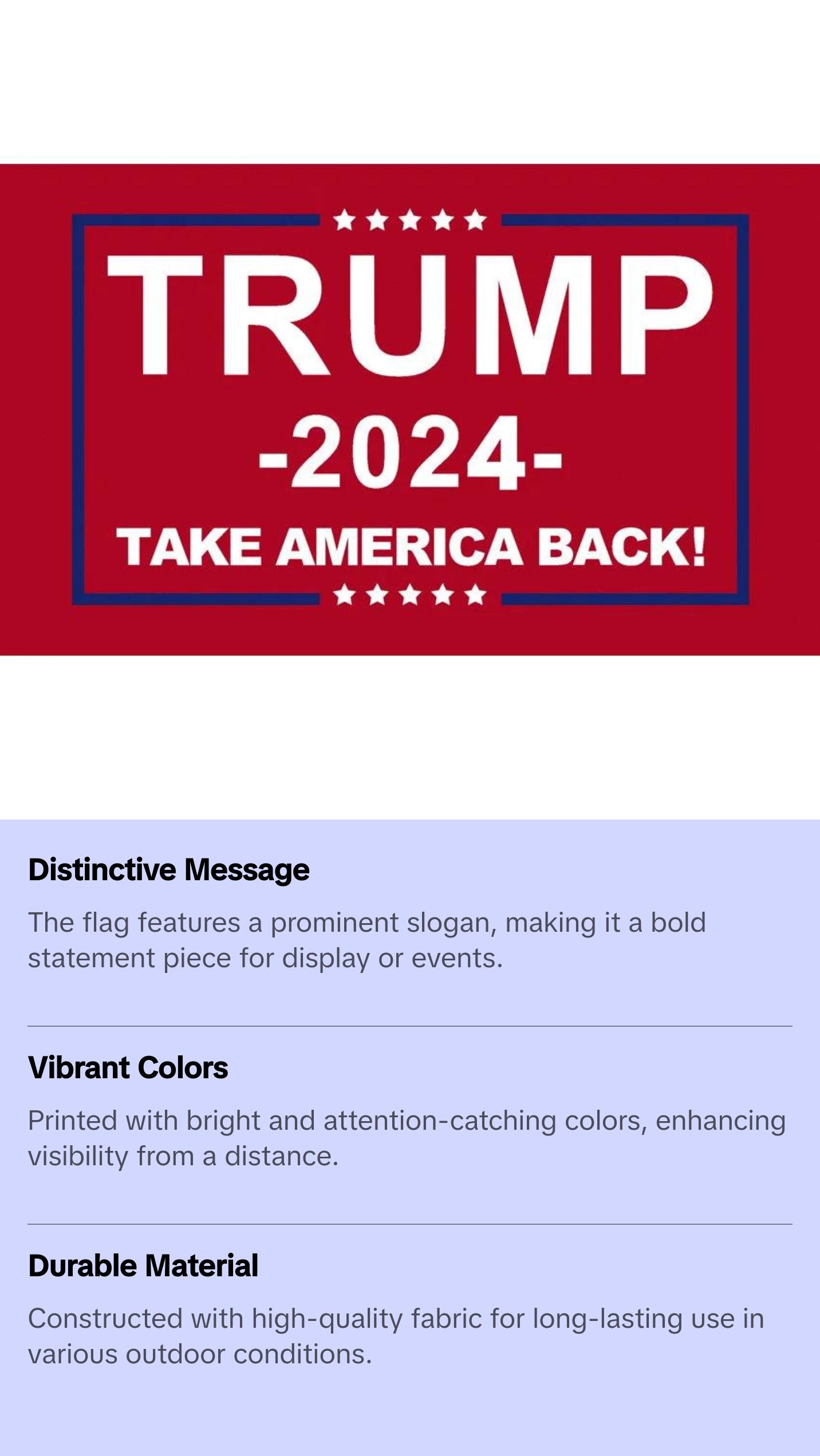 Trump 2024 Flag - Save America Again
