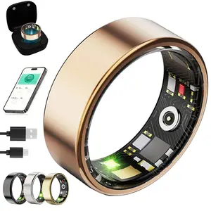 Upgraded Women's Smart Ring, Multi-Sport Modes Data Tracking, Bluetooth-compatible Health Monitor, IP68 Waterproof, Fitness Heart Rate Sleep Step Activity Blood Oxygen Monitoring