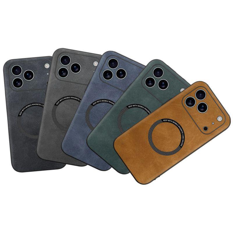 MagSafe Compatible iPhone Case | Luxury Suede PU Leather Cover for iPhone 17/16/15/14/13/12 Pro/Pro Max/Plus/Air, Shockproof Anti-Slip Ultra Light Protective Case, Perfect Gift for Her/Him