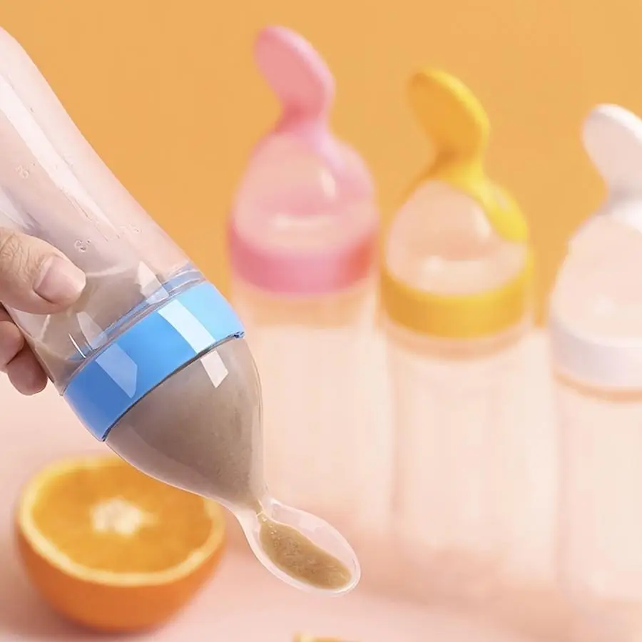 Cute Baby Food Squeeze Feeder, Silicone Baby Milk Bottle, Baby Food Feeding Bottle, Newborn Baby Care Utensils, Baby Care Products, Newborn Baby Pacif
