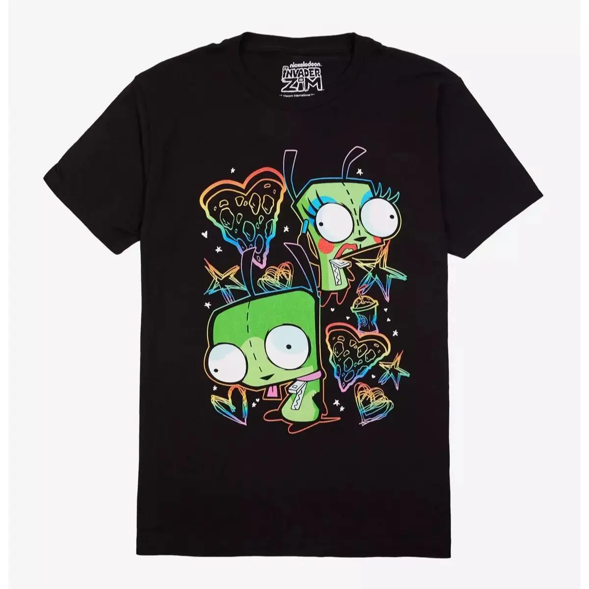 Invader Zim GIR Rainbow Doodles T-Shirt, 90s Graphic Tee, Unisex T-Shirt All Sizes Crewneck Streetwear