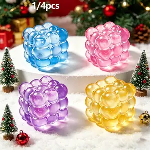 4pc Magic Cube Maltose Stress Relief Toy, Relieve Anxiety, Slow Rebound, Decompression Squeeze, Party Gift, Festival Gift Creativity, Soft and Slowly Rising Stress Relief Toy - Cute Desktop Accessory for Office Workers, Soft Sensory Fidget
