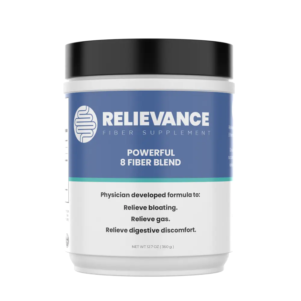Relievance Fiber Supplement - Clean Formula - Bloating & Gas Relief Fiber Supplement – 8-Fiber Blend for Digestive Health, Doctor Developed, Supports Regularity & Gut Comfort