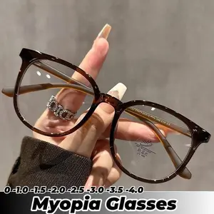 Ultralight Women Short-sighted Eyewear Unisex Round Myopia Glasses Blue Light Minus Diopter Eyeglasses Retro Clear Lens Glasses