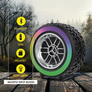 LED Speaker 5W Bluetooth 5.0 1200mAh Battery 19cm Diameter 7cm Height RGB Color Cycling & Solid Colors