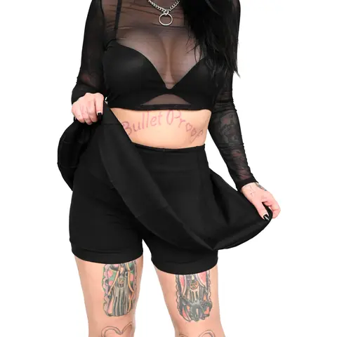 Foxblood Shop Women's Signature Mini Active Skort Skirt - Above the Knee, Pull-On Elastic Waistband, Built-In Shorts, Stretchy and Soft, Casual Sporty Skorts, True to Size, Bum-Covering Design