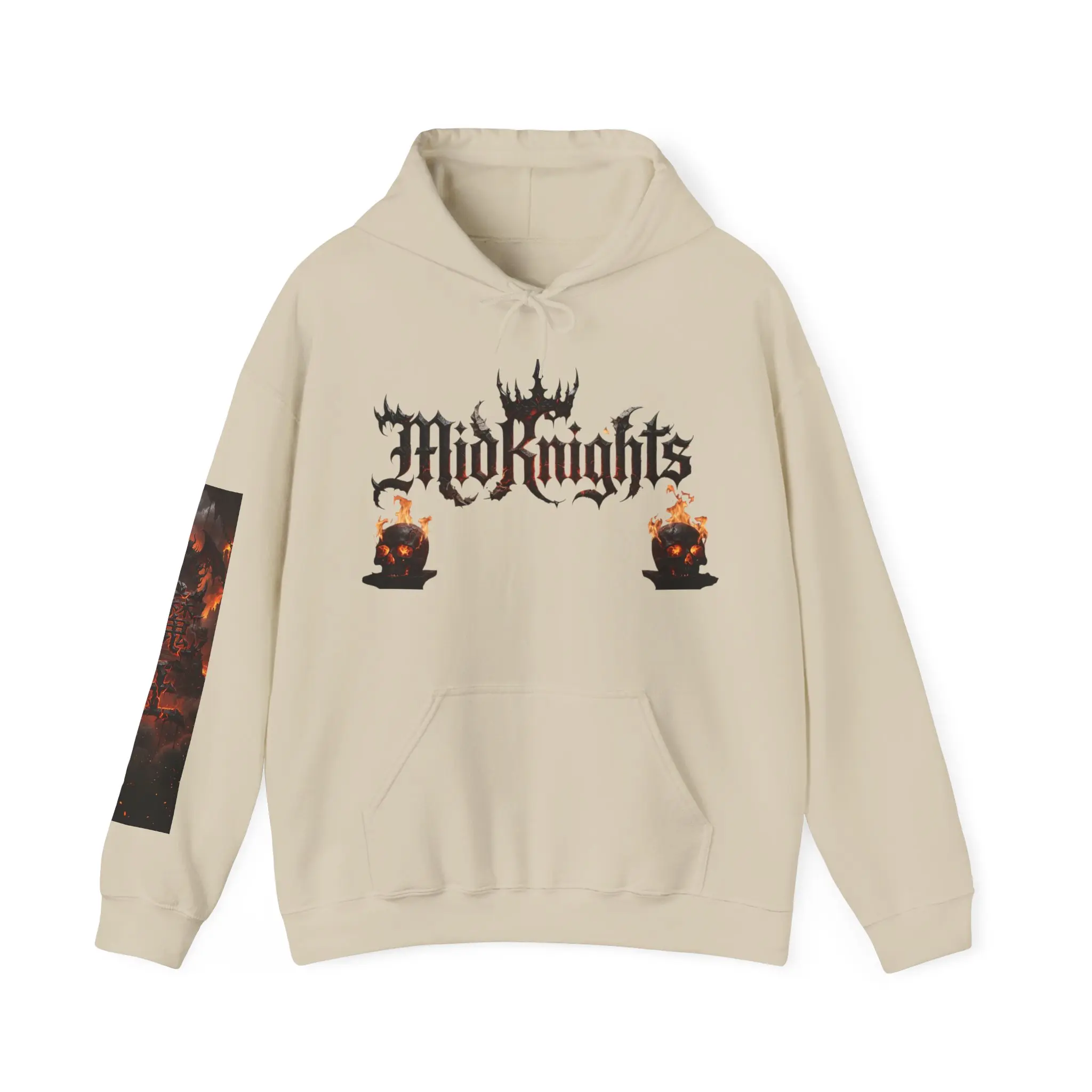 Demonic Warrior Graphic Hoodie | Dark Fantasy Knight Back Print