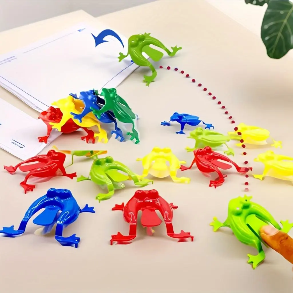 24pcs 12pcs Multicolor Bouncing Frog Interactive Family Game Plastic Toy Frogs for Kids