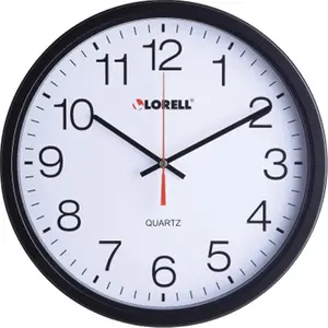 Lorell  12.5 in. Slimline Quartz Wall Clock - Black