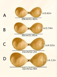 Women's thickened invisible bra, thickened palm-shaped invisible breast patch-sticky cup, strapless bra, gathered bra, women's underwear, suitable for formal dress, wedding, holiday, holiday spring wear bras without back