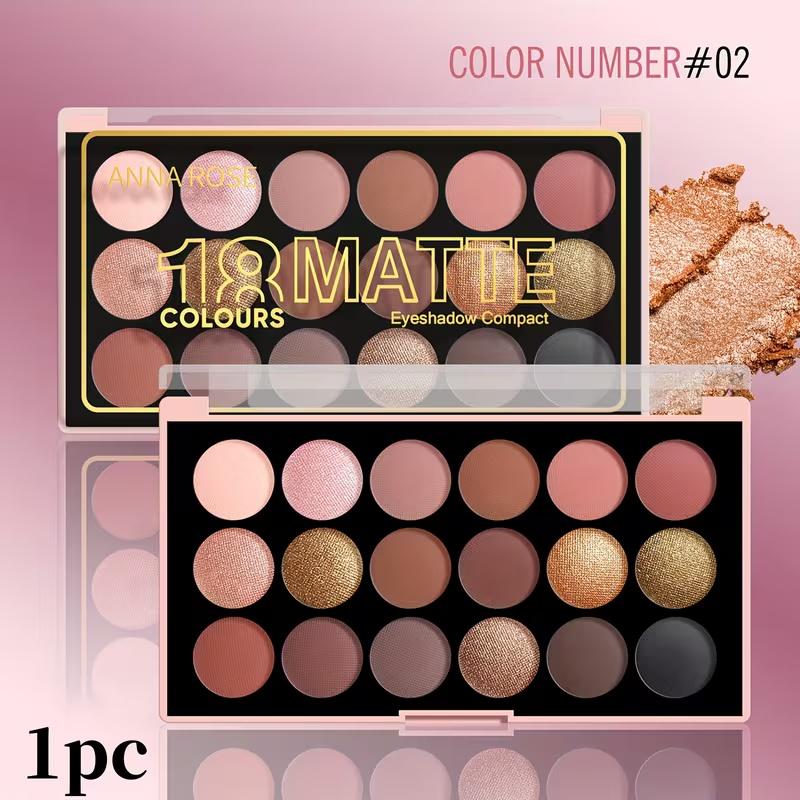 18-Color Eyeshadow Palette – Matte & Shimmer, Waterproof & Sweat-Proof | Ultra-Pigmented, Long-Lasting, Perfect for Everyday & Glam Looks Makeup Cosmetic Makeup