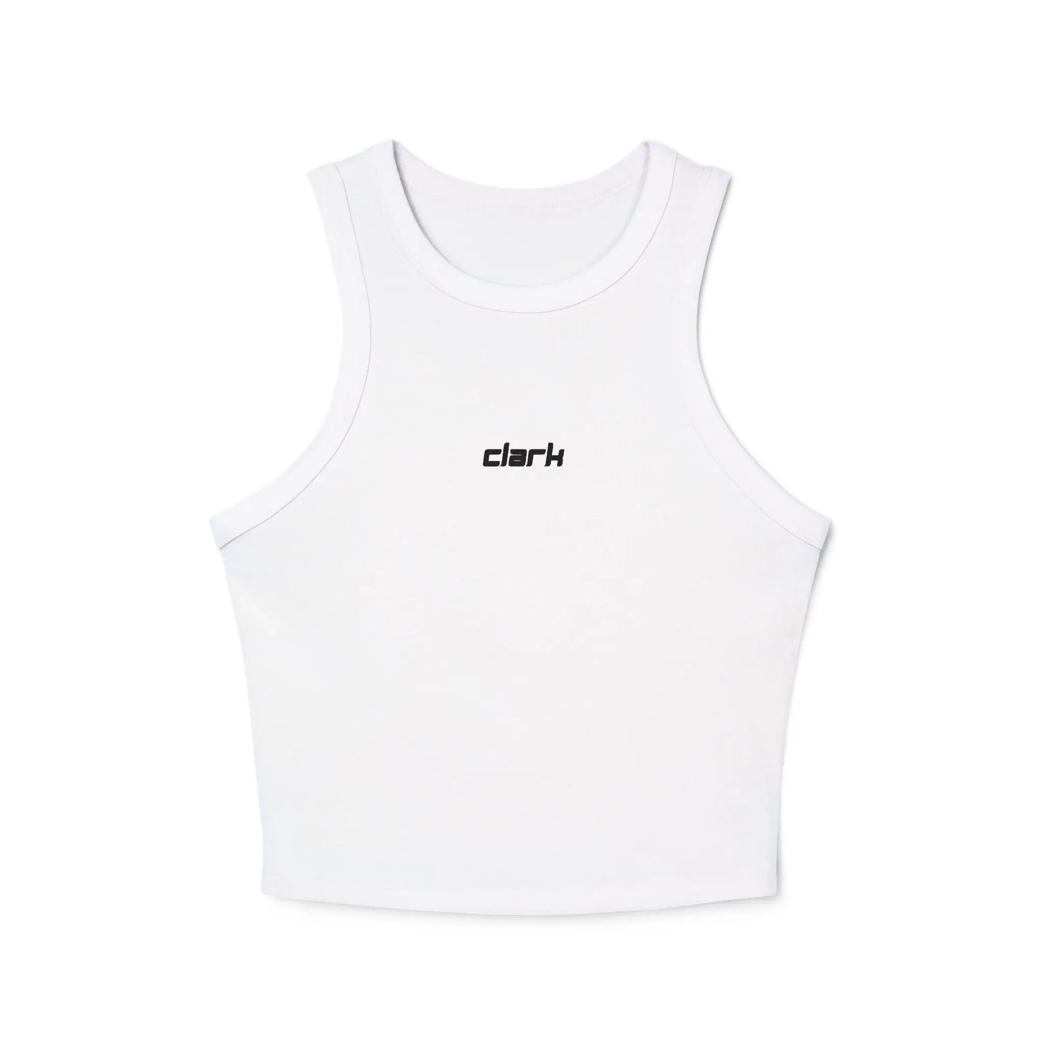 Customizable Last Name Crop Racer Micro-Rib Tank Top | Personalized Shirt | Bachelorette Party Engagement Wedding Gift Bridal Shower casual comfy cami slim sleeveless top White Womens y2k tight-fitting