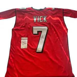 Michael Vick Signed Auto Atlanta Custom Red Jersey James Spence  Wit JSA COA
