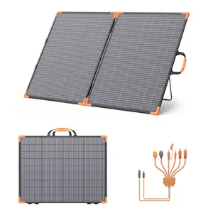 MHPOWOS 200 Watt Bifacial Portable Solar Panel 20V Foldable Charger for Anker Jackery Ecoflow Bluetti Power Station IP68 Waterproof 23.5% High Efficiency with 2 Sturdy Kickstands for RV Camping Off-Grid Blackouts