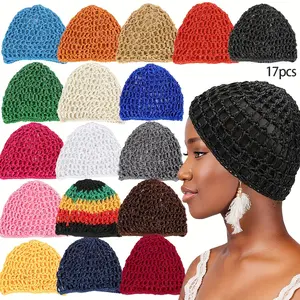 6pcs/8pcs/17pc Sets Handwoven Mesh Hair Nets - | Multi-Color Stylish Hair Protectors | Windproof & Breathable Design for Summer Outdoor Adventures