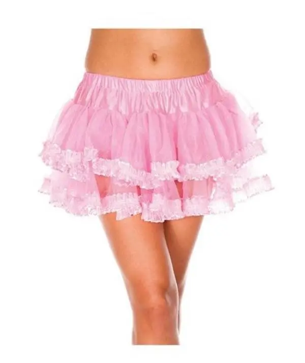 Lace Trim Mesh Mini Slip - Petticoat - Costume Accessory - Pink | Red | White