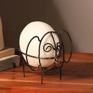 Handcrafted Eco-Mix Elephant Sculpture with Metal Feet – Unique Figurine & Modern Sculpture Décor-6.2X4.5X5.1''