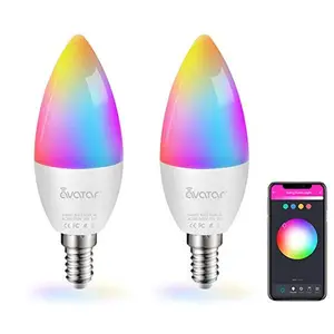 E12 C37 Smart WiFi Candle LED Bulb RGBCW 5W Works with Alexa and Google Assistant