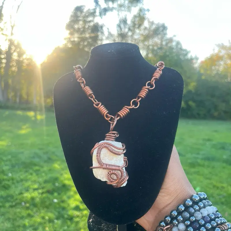 Handcrafted Copper & Crystal Healing Necklaces