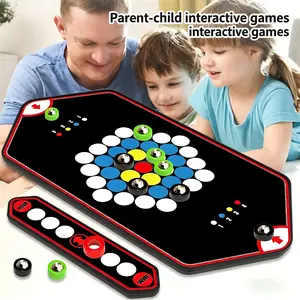 Two Player Battle Magnetic Curved Ball Catapult Billiards Toy Mini Desktop Interactive Game Kids Birthday Gift Home Entertainment