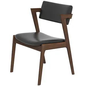 Ricco Dining Chair Black Leather Set of 2
