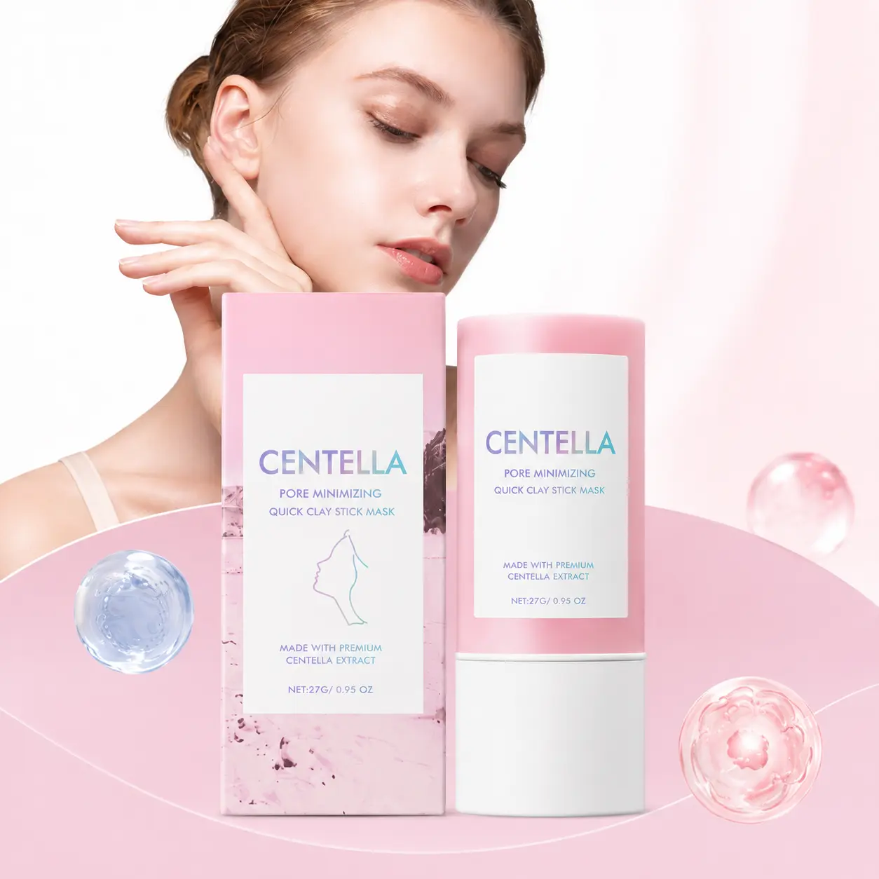 Rich Centella Poremizing Quick Clay Stick Face Mask 27g - Stick Format Quick Cleanser Mask for Oily Skin, Pore Minimizer, Calming Soothing & Skin Repair