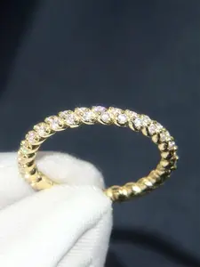 1 PC Fashion Cubic Zirconia Ring Sparkling Zircon Inlay For Women For Wedding Engagement Party Jewelry Valentine's Day Gift