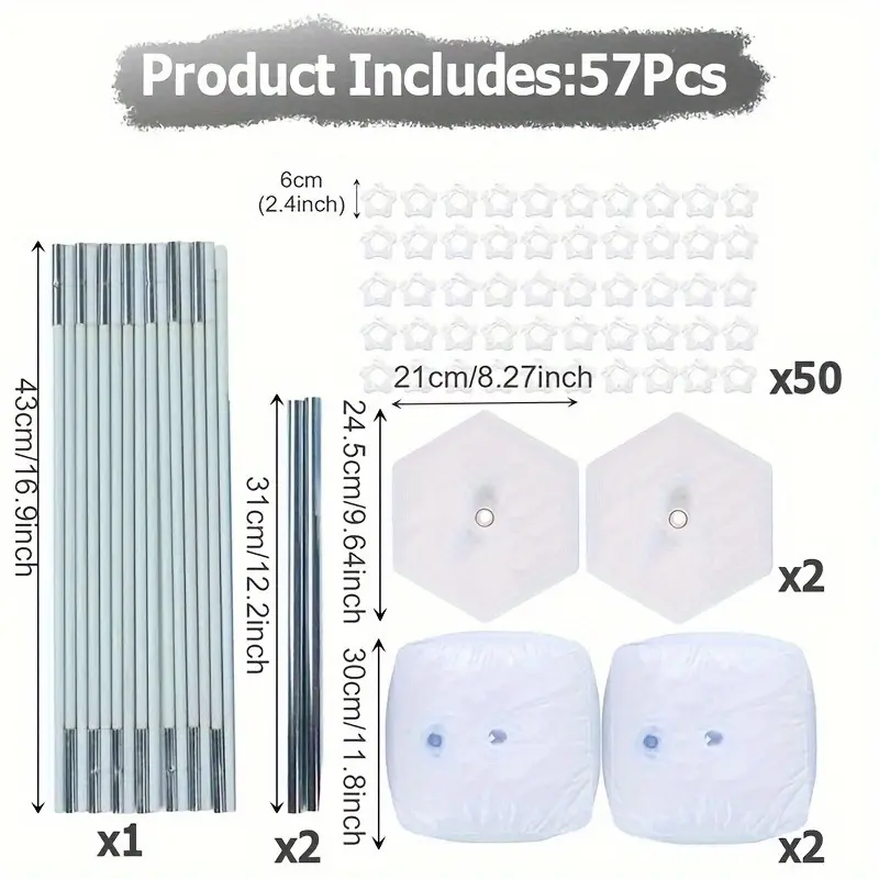 15 Section White Fiber Rod Package (Box