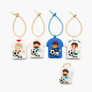 4 PCS Soccer Squishy Keychains, Squeeze Soccer Ball Keychain Toys with Pop-Out Ball, Soccer Party Favors, Backpack Charms, Bag Charms for Handbags and Fans outdoorfun
