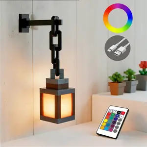 1PCS smart pixel lantern night light - 16-color LED wall atmosphere night light, with touch switch and remote control - can be installed as a desktop light, clothing role-playing bedside lamp, suitable for interior decoration and home decoration
