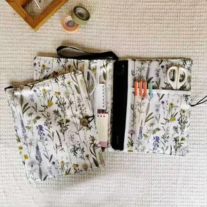 Wildflower Aesthetic Book Cover Gift Bag, Book Lovers' Handbag, Travel Storage, Medical Certificate Holder, Document Organizer